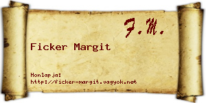 Ficker Margit névjegykártya